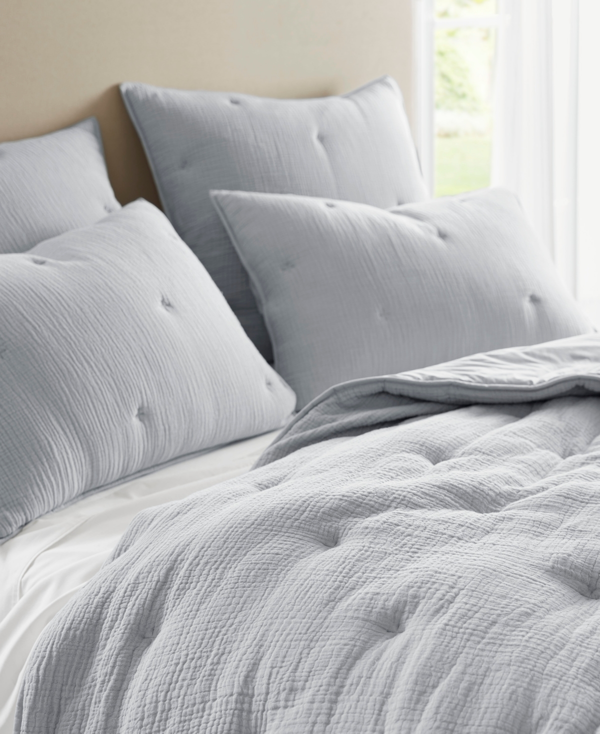 Harbor House Breeze Cotton Embroidered 3-pc. Quilt Set, King In Gray