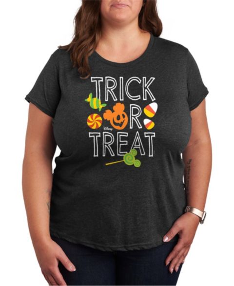 Женские футболки Hybrid Apparel Disney Trick or Treat Mickey Mouse Short Sleeve Graphic T-shirts, цвет: Меланжевый