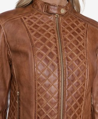Women's Marlette quilted lamb leather scuba jacket