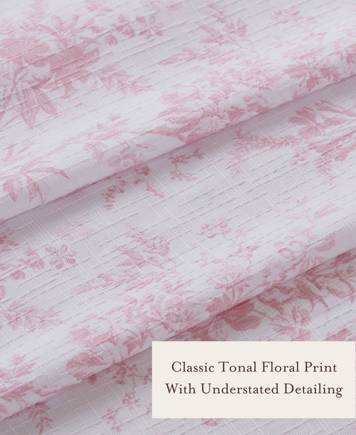 Laura Ashley Walled Garden Tonal Floral Shower Curtain, 72" X 72" In Pink