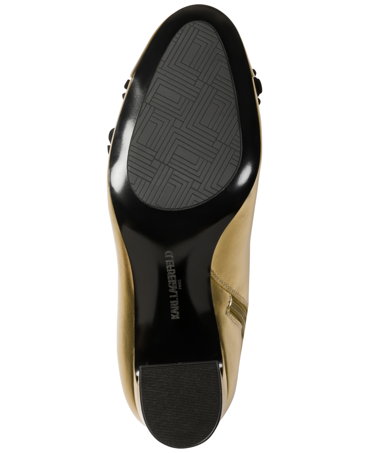 Karl Lagerfeld Dalyn Fleur Booties In Gold