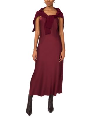 Women's Mock Neck Slip Sweater Dress