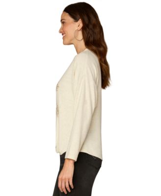 Petite V-Neck Knot Hem Top