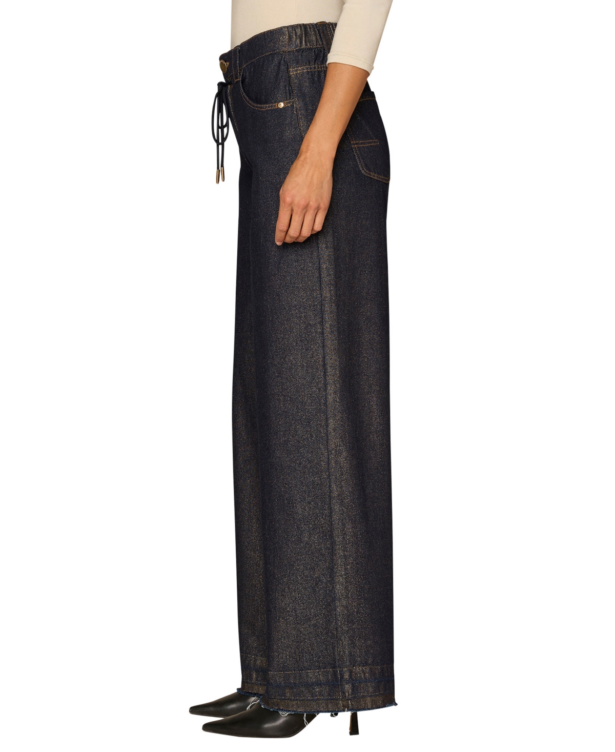 Democracy Petite Cinch Waist Skyrise Jeans In Black
