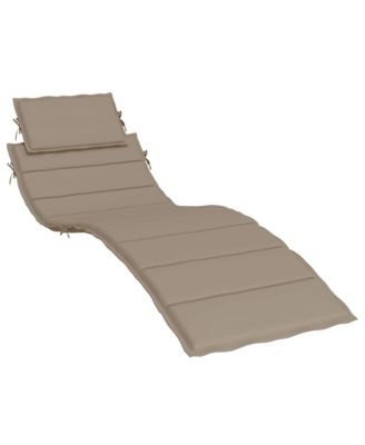 Sun Lounger Cushion Taupe Oxford Fabric 73.2 in x 22.8 in x 1.6 in