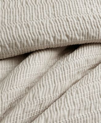 Stitched Gauze Jacquard 3-Pc. Duvet Cover Set, Full/Queen