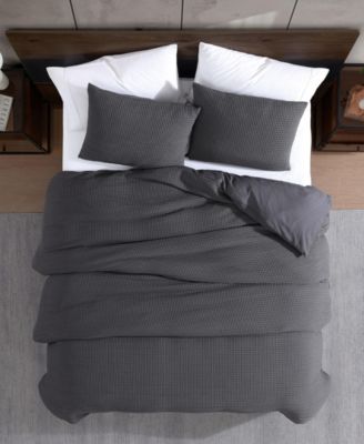Solid Waffle 3-Pc. Duvet Cover Set, Full/Queen