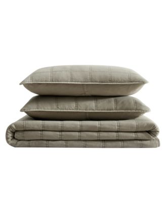Solid Stonewashed 3-Pc. Quilt Set, Full/Queen