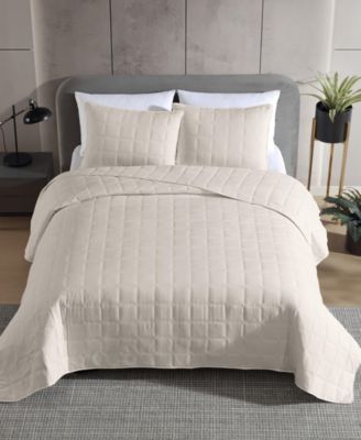 Solid Stonewashed 3-Pc. Quilt Set, King