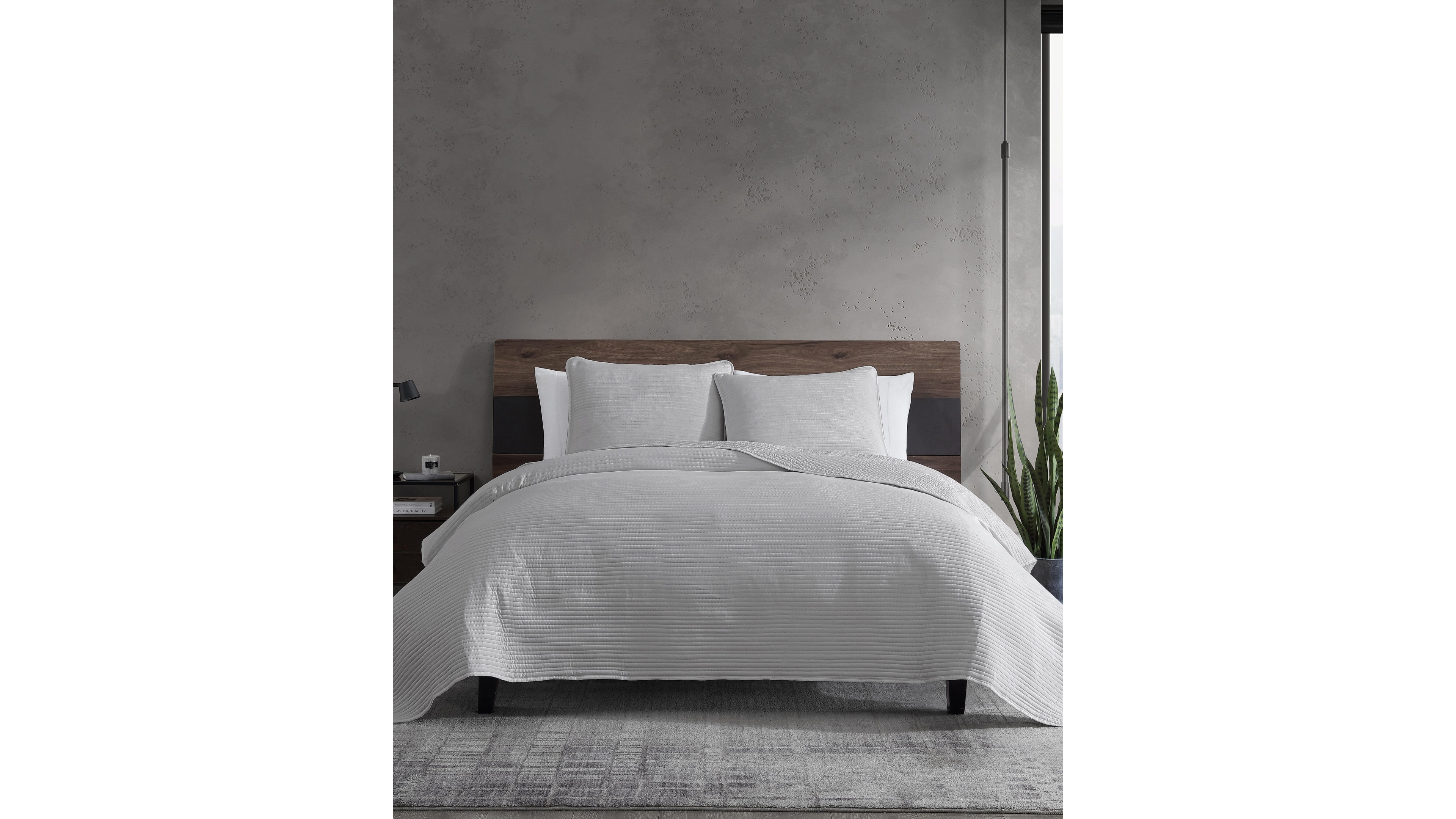 Kenneth Cole New York Solid Washed Channel Stitch 3-Pc. Quilt Set, King