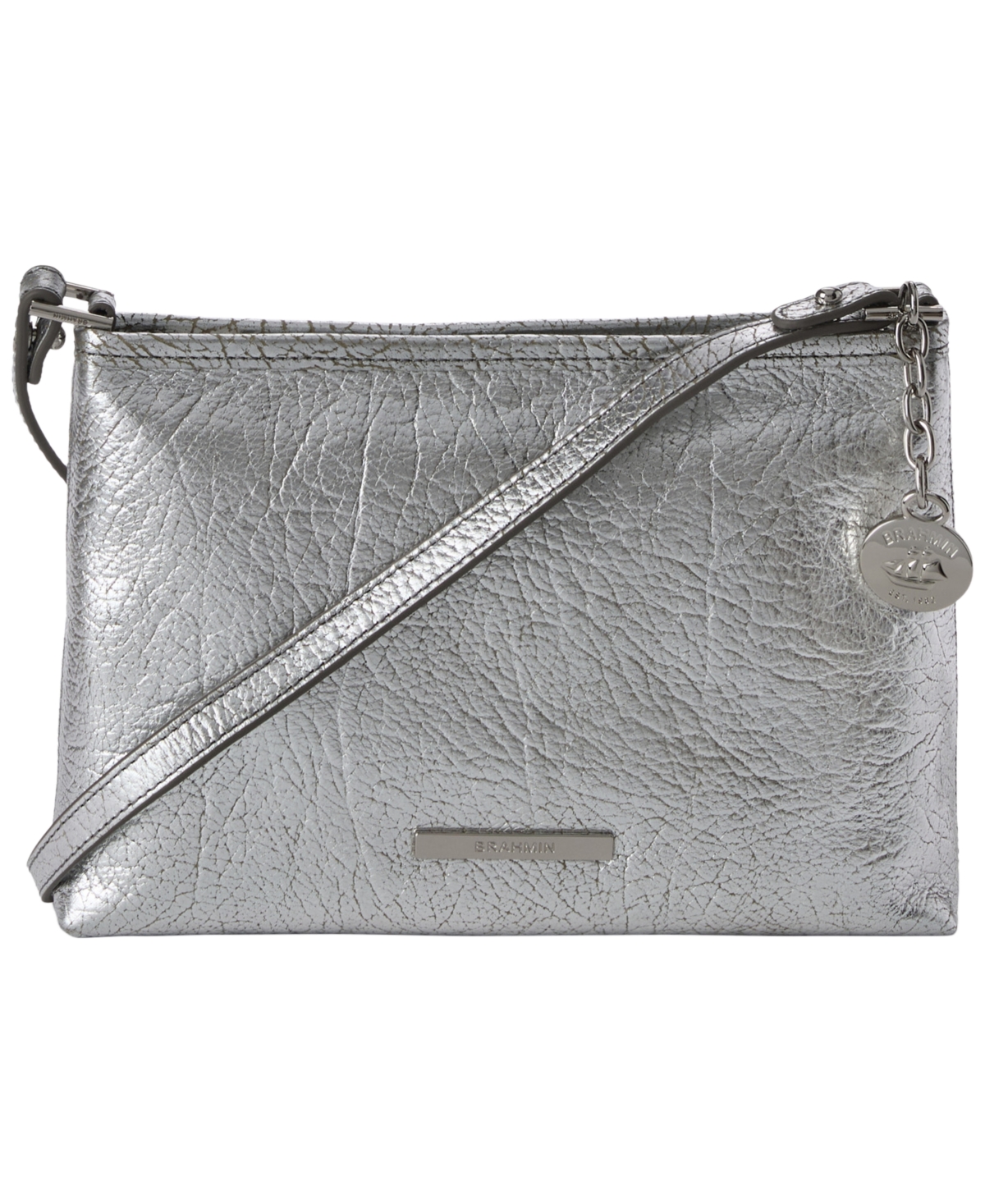 Brahmin Lorelei Medium Satchel Bag In Silver