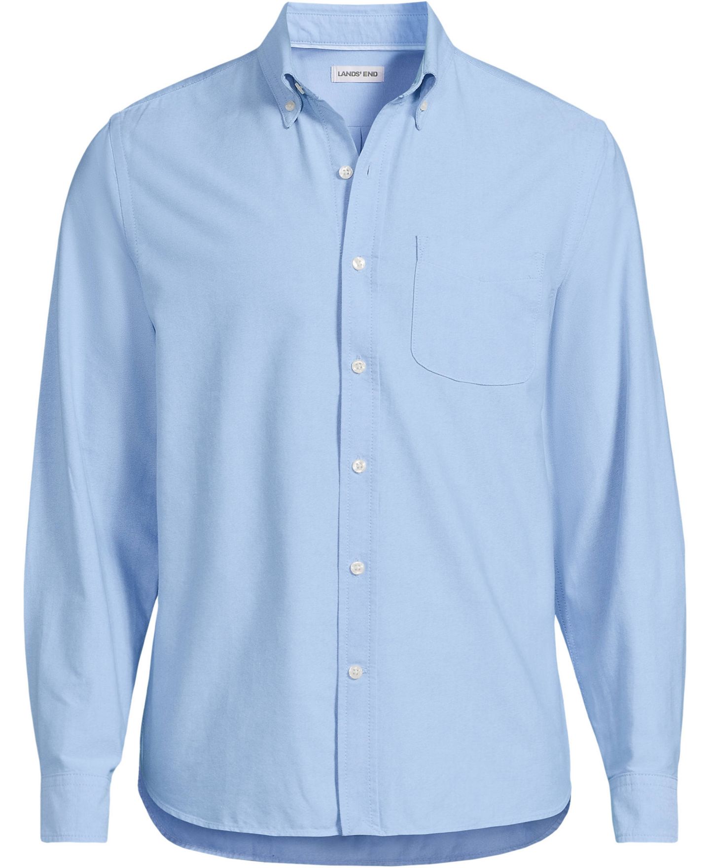 Мужская рубашка Lands' End Long Sleeve Easy Fit Sail Rigger Oxford, цвет: Синий — фото 2