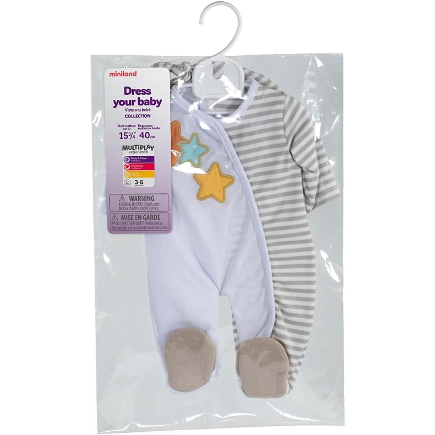Детские пижамы MINILAND 15 3/4" Footed Pajama Set, Ages 3+, цвет: Серый разноцветный — фото 2