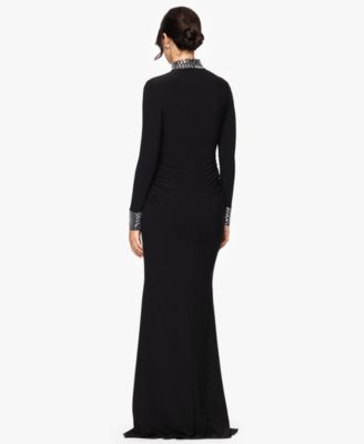 Women's Long Sleeve Mock Neck Gown