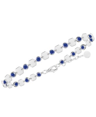 Macy's - Lab-Grown Sapphire Luna Bracelet (2-1/5 ct. t.w.) in Sterling Silver