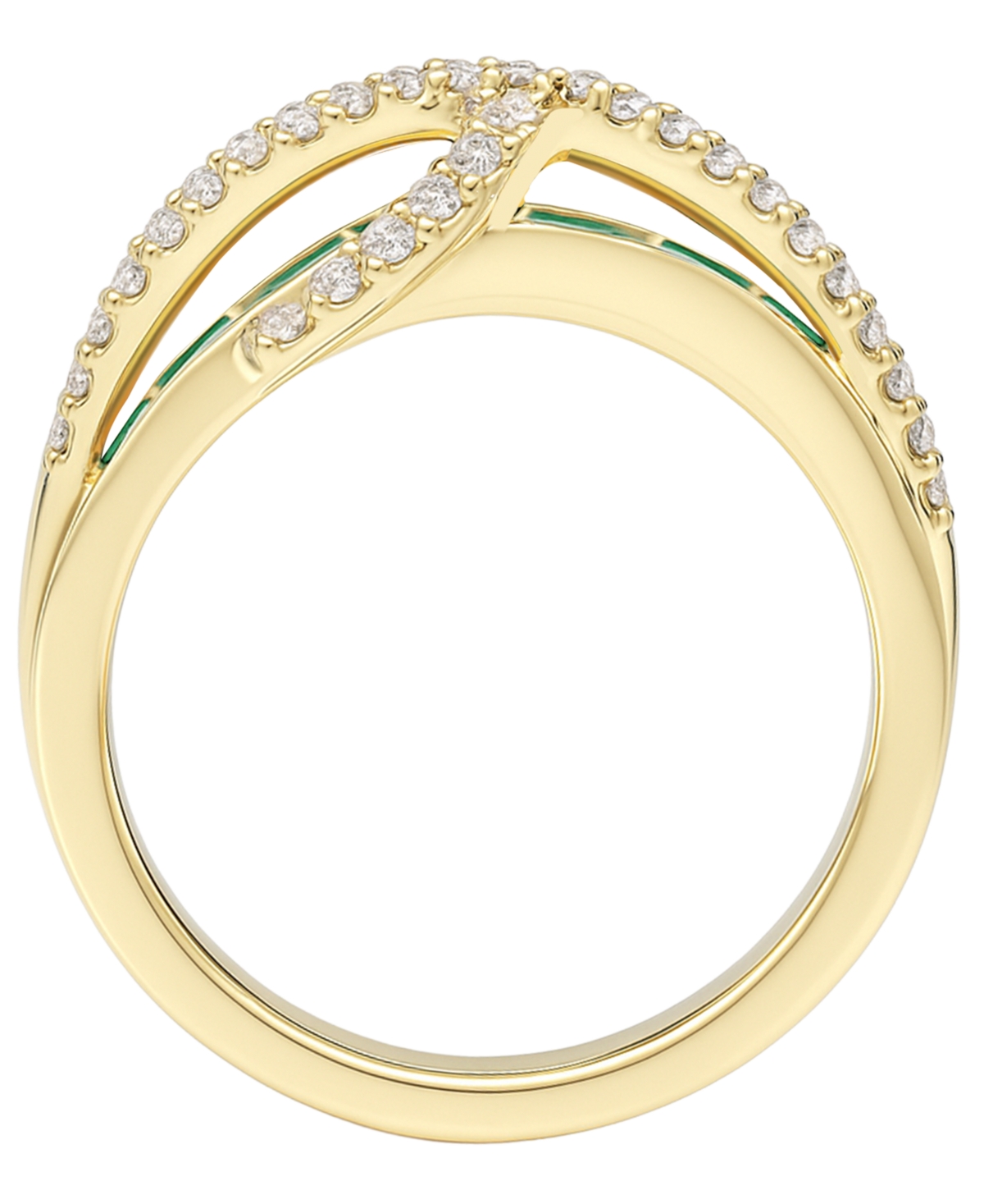 Macy's Emerald (1-3/4 Ct. T.w.) And Diamond (1/3 Ct. T.w.) Ring In 14k Gold (also In 14k White Gold Sapphir In Green