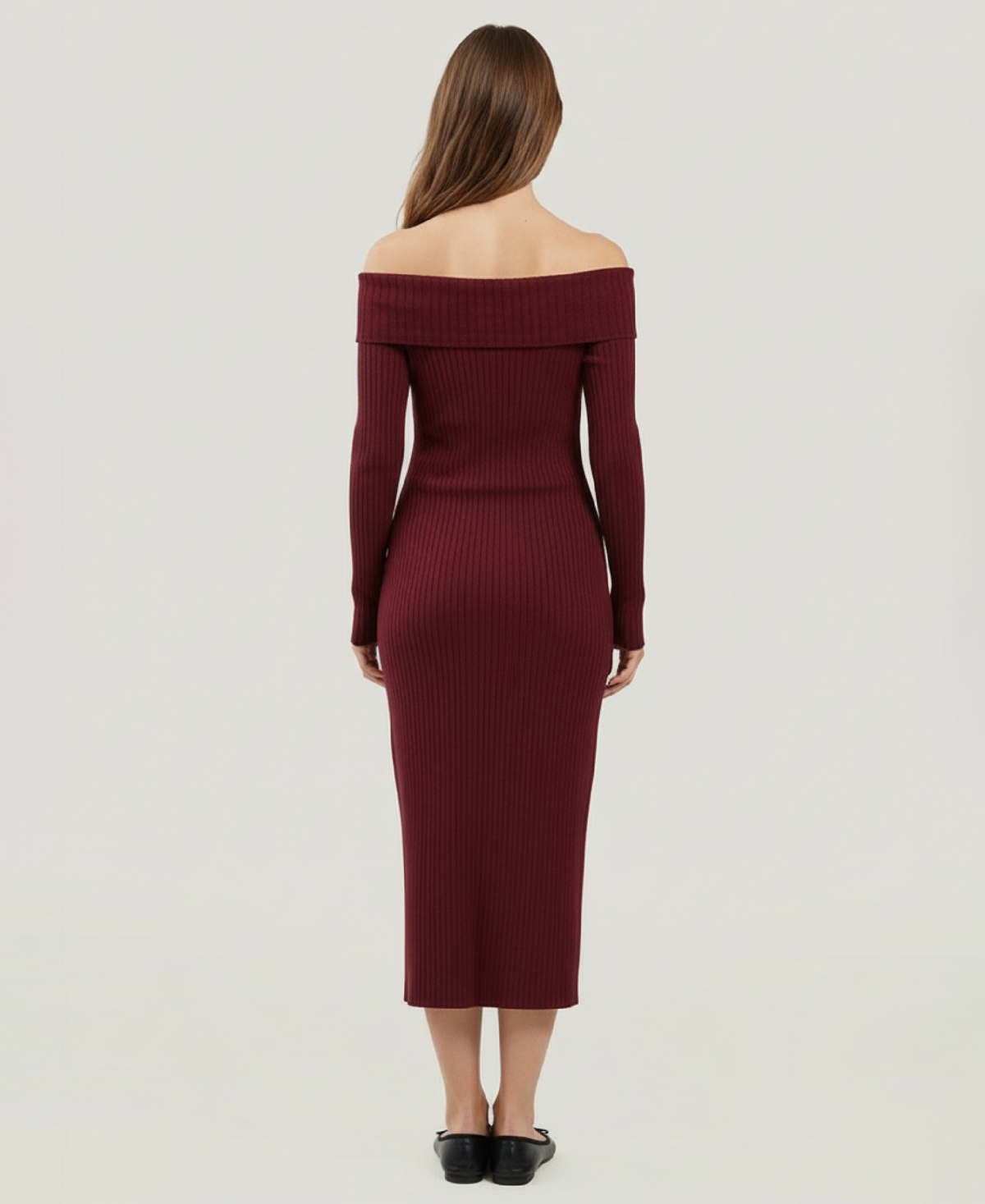 Naadam Women's Cashmino Off The Shoulder Sweater Dress In Burgundy