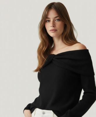 Soft by Women's Twist Front Off The Shoulder Cashmere Sweater