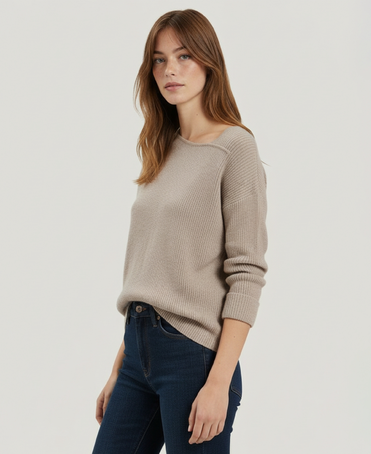 Naadam Women's Fitted Asymmetrical Sweater In Brown