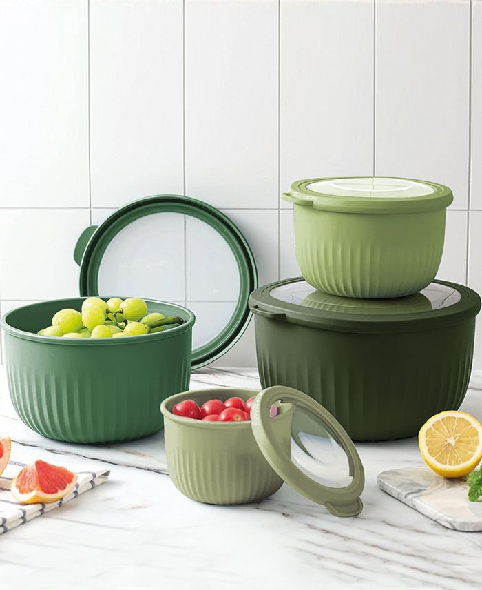 8-Pc. Round Nesting Bowl Set with Lids