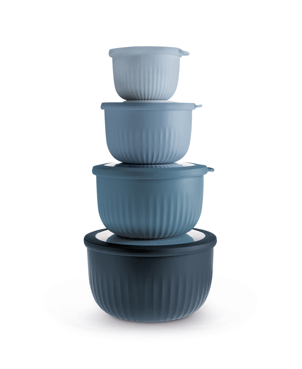 Art & Cook 8-pc. Round Nesting Bowls Set With Lids In Blue