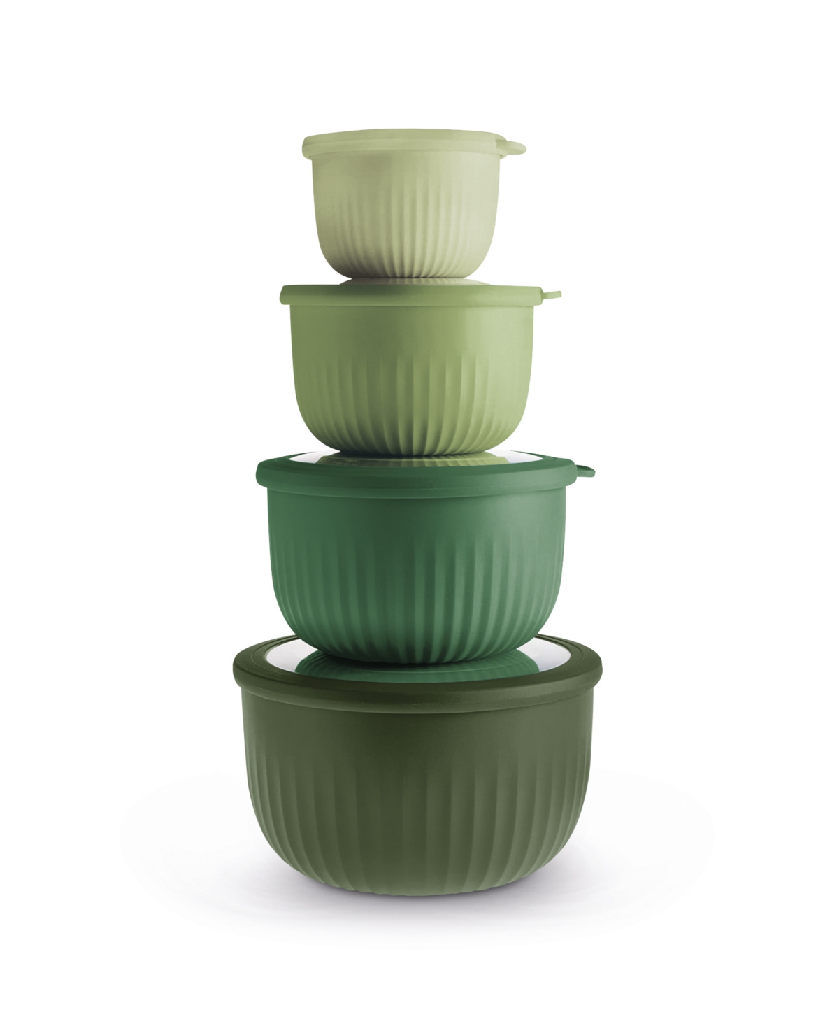 Art & Cook 8-pc. Round Nesting Bowls Set With Lids In Green