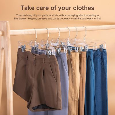 14 inch Plastic Pant & Skirt Hangers with Adjustable Clips