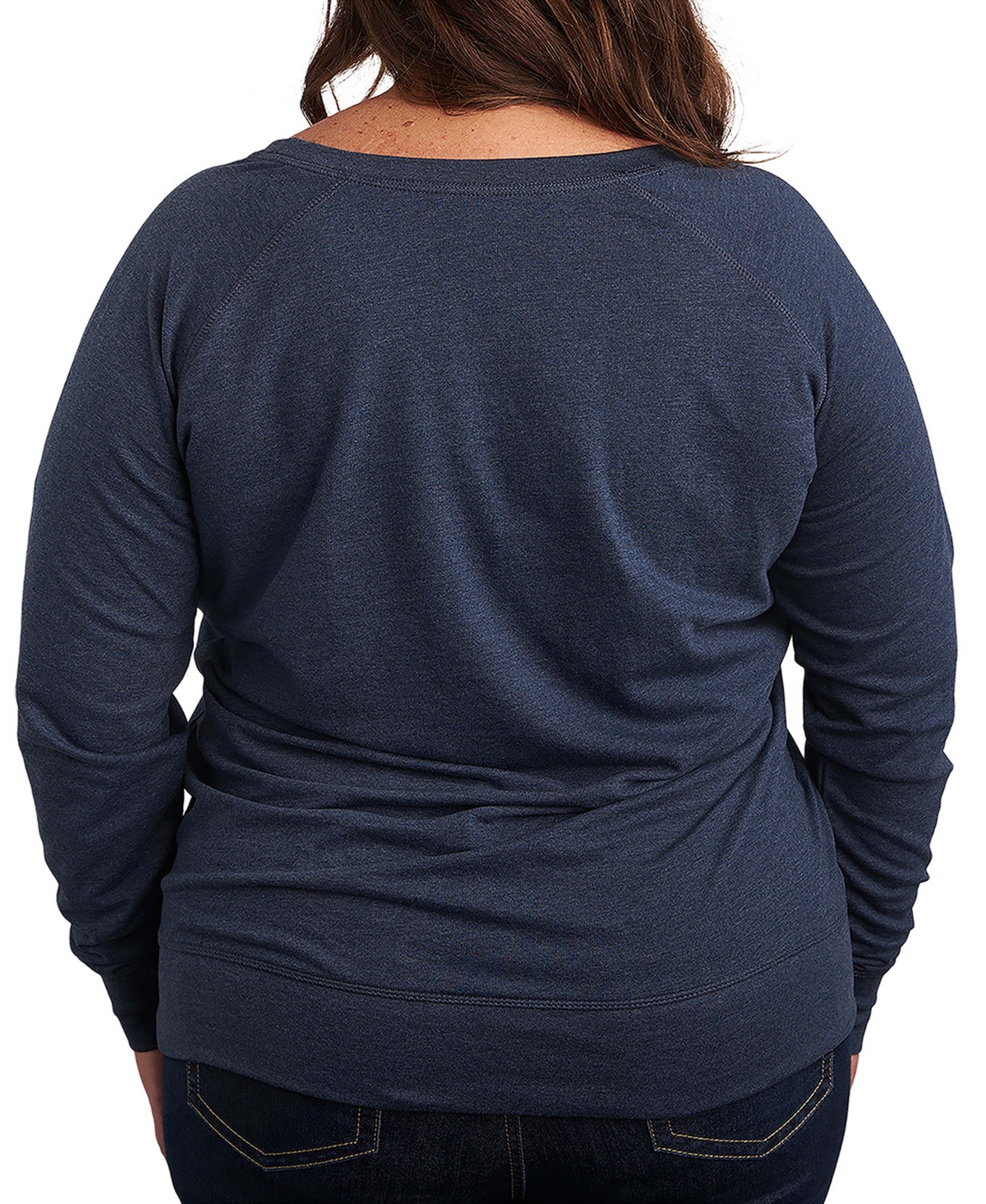 Hybrid Apparel Christmas Icons Women's French Terry Long Sleeve Shirt In Blue
