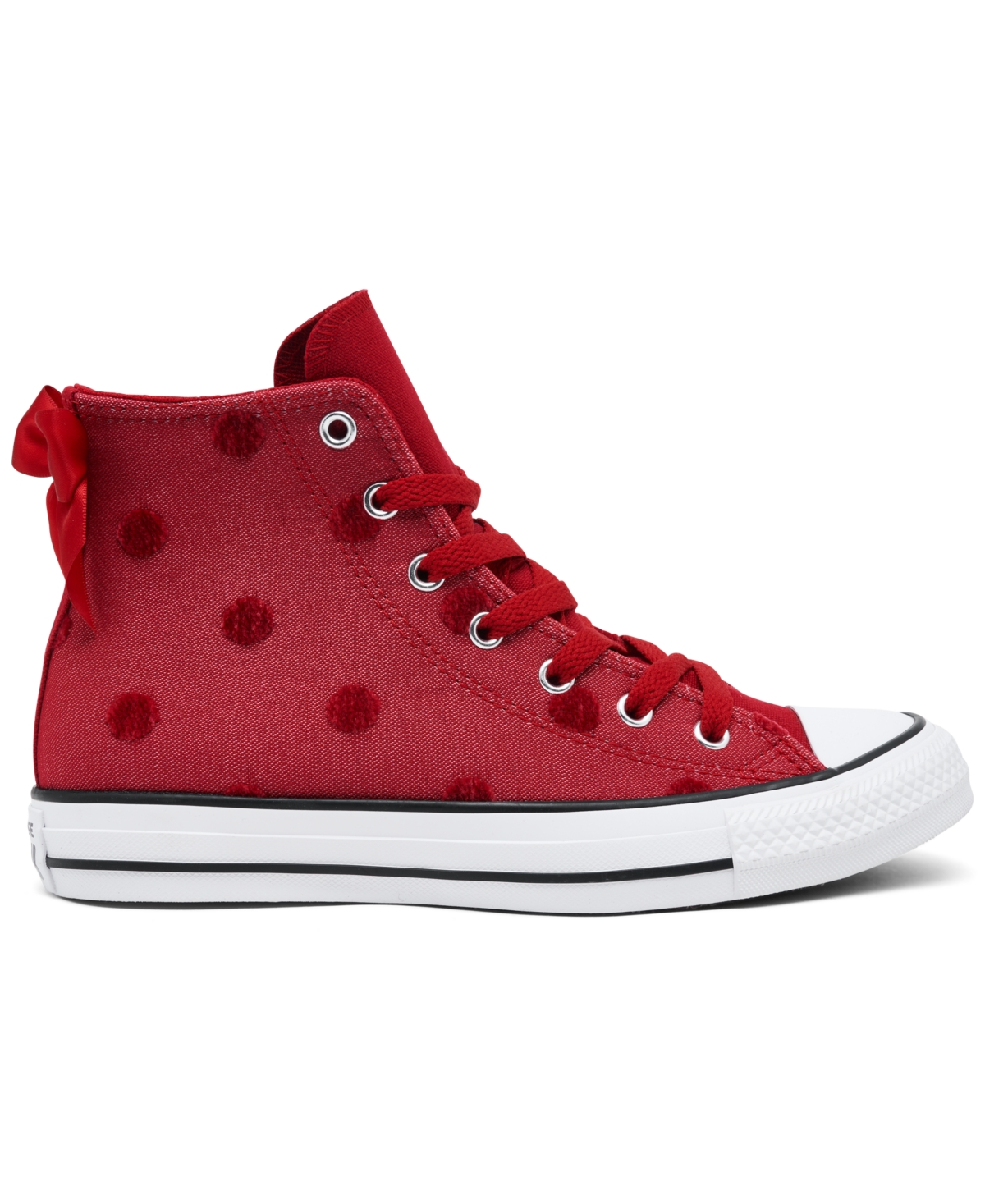 Converse Big Girls Chuck Taylor All Star Bows High Top Casual Sneakers From Finish Line In Red