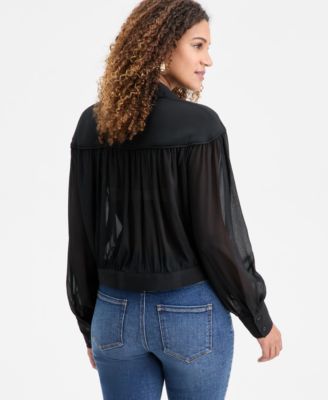 Women's Textured Tie-Hem Blouse, Macy's Exclusive