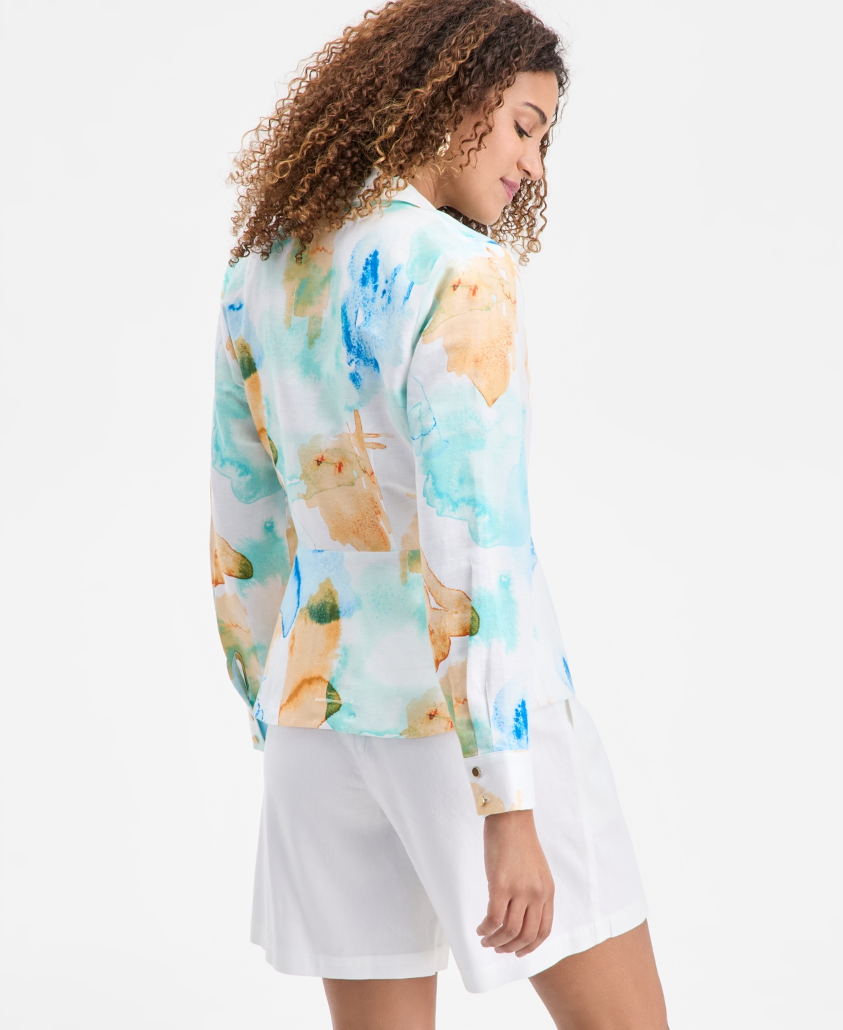 I.n.c. International Concepts Women's Bailey Printed Surplice Wrap Top, Macy's Exclusive