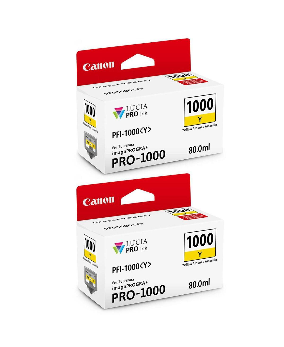 Canon 2 Pack Pfi-1000Y Yellow Lucia Pro ink for imagePROGRAF Pro-1000