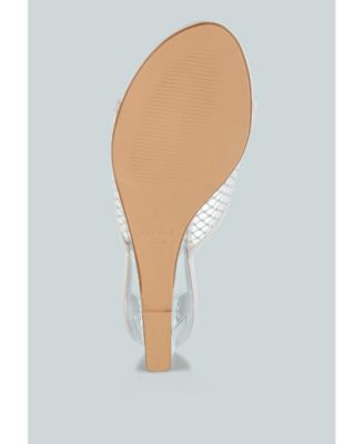 Womens Tempra Mesh Clear Heel Wedge Sandals