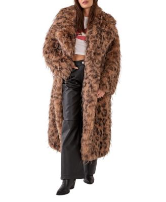Faux Fur Longline Coat