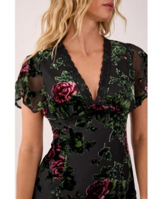 Women's Lace Trim Cut Out Mini Dress