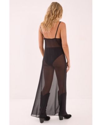 Sheer Strappy Maxi Dress