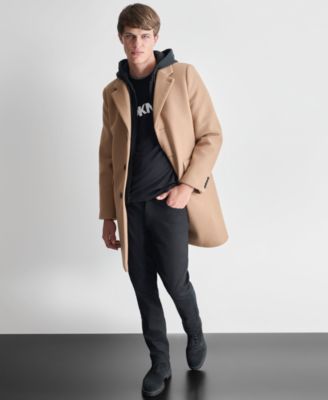 Men's Removable Hood Notch-Lapel Coat