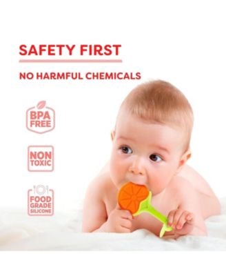 Baby Silicone Teething Toys 5 Pack, Sensory Balls & Teethers 0-12 Months, BPA Free Freezer Safe Soft Teether Toys, Soothe Gums