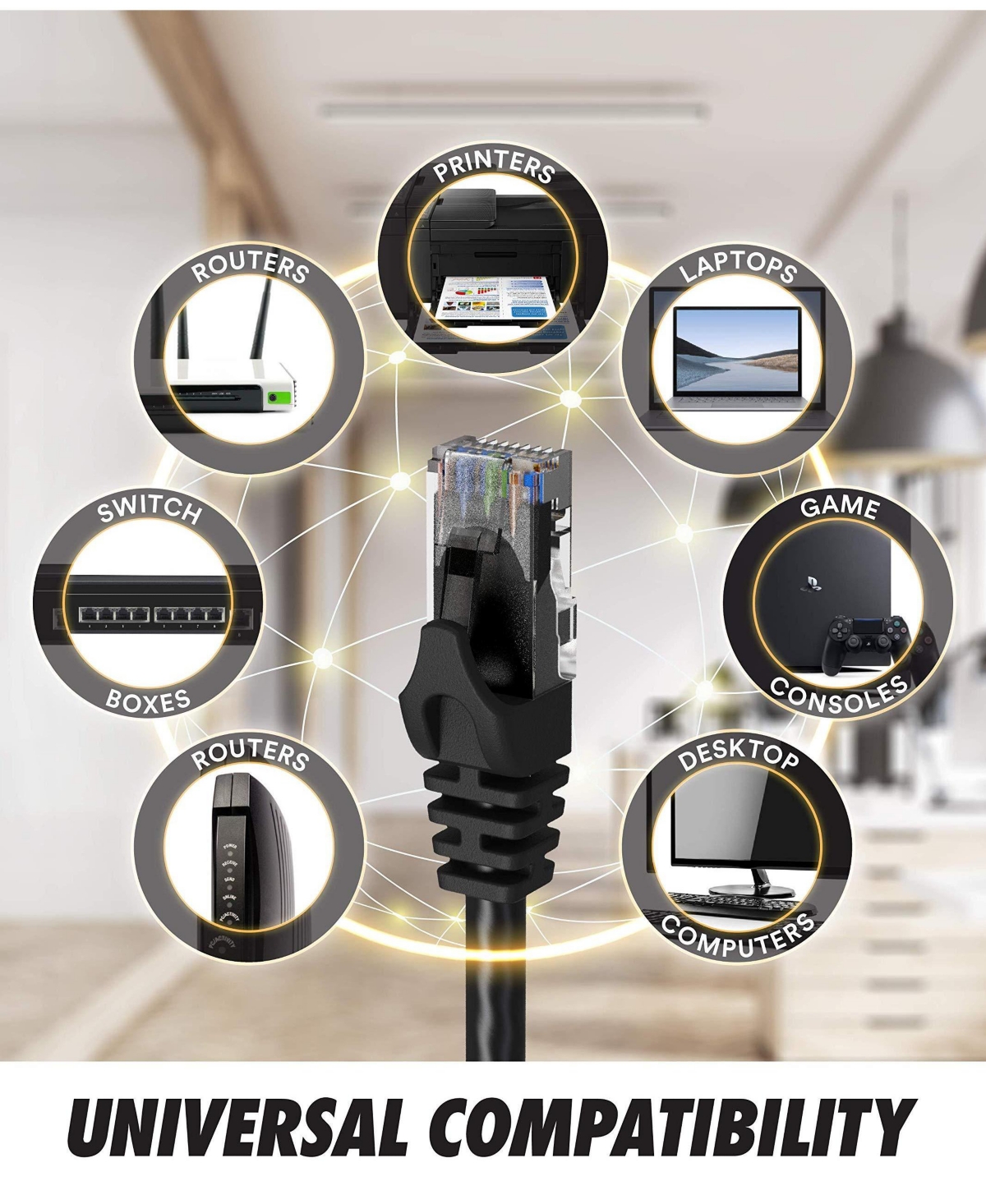 Ultra Clarity Cables Ethernet Cable Cat 6 High Speed Lan Internet for Computer Router Modem Gaming