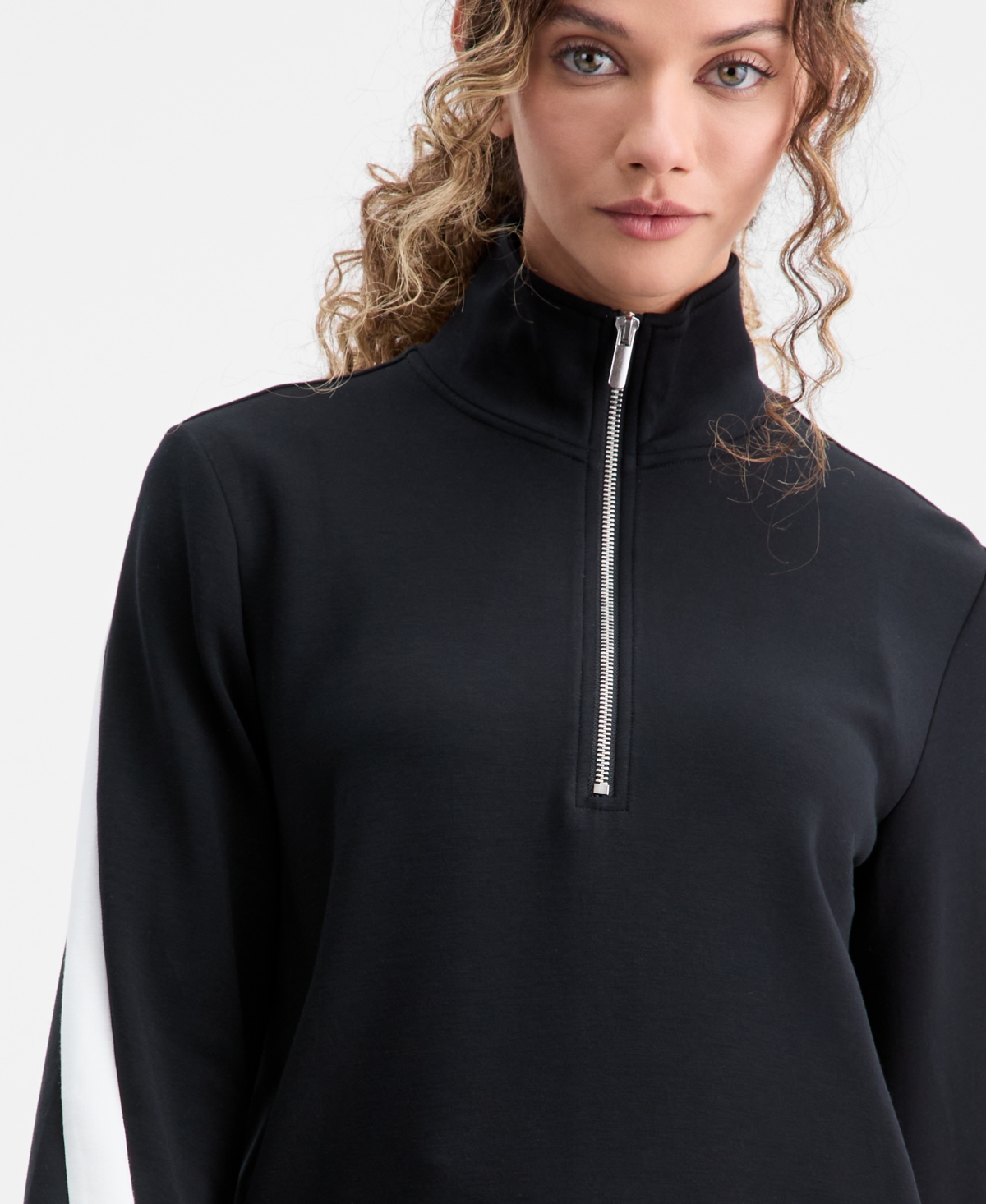 Id Ideology Women's Half-zip Sweatshirt, Macy's Exclusive In Black
