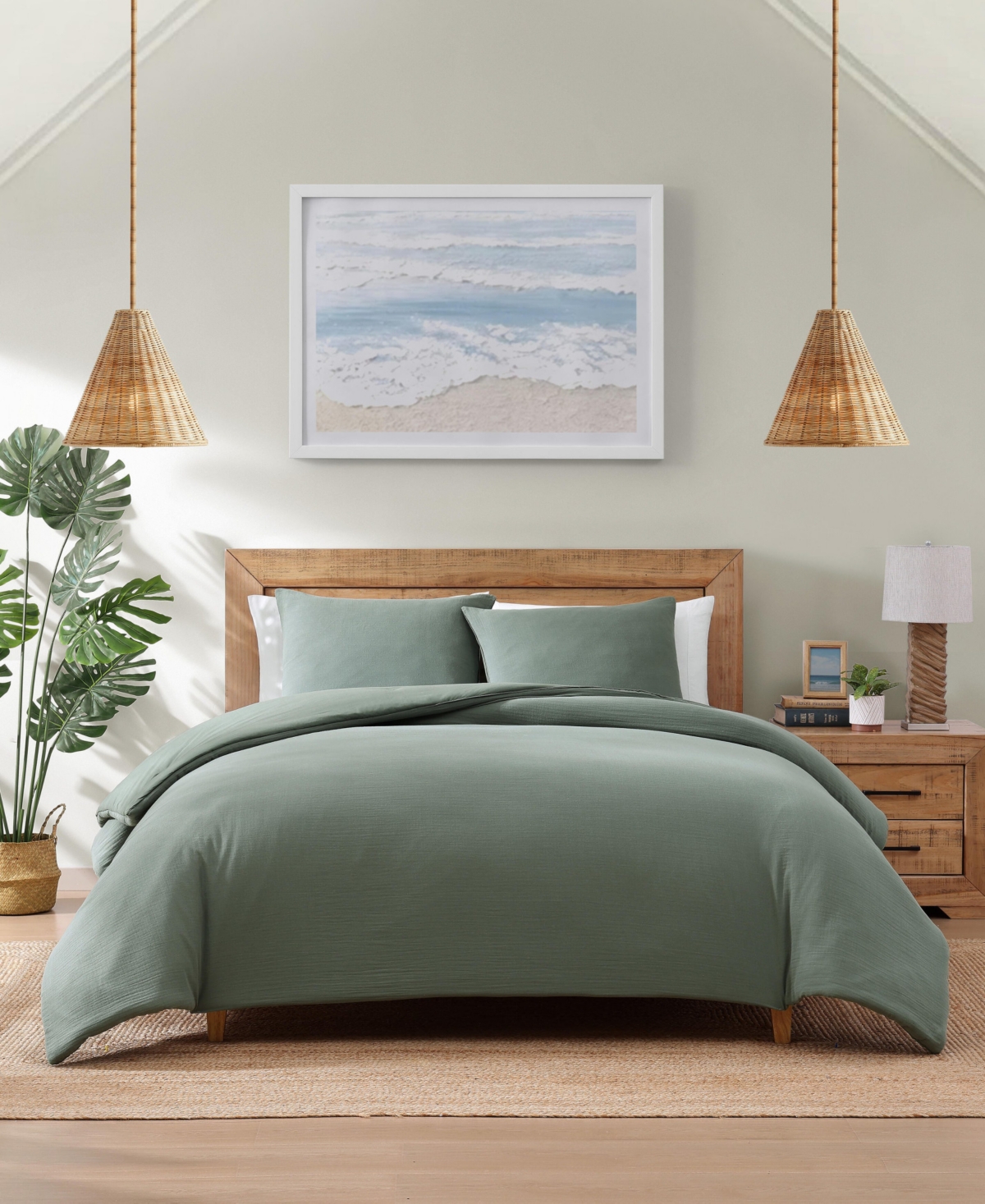 Tommy Bahama Paradisio Gauze Yarn Dyed 3 Pc. Comforter Set In Green