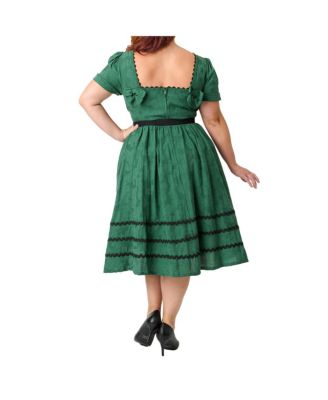 Plus Size Boatneck Ricrac Swing Dress.