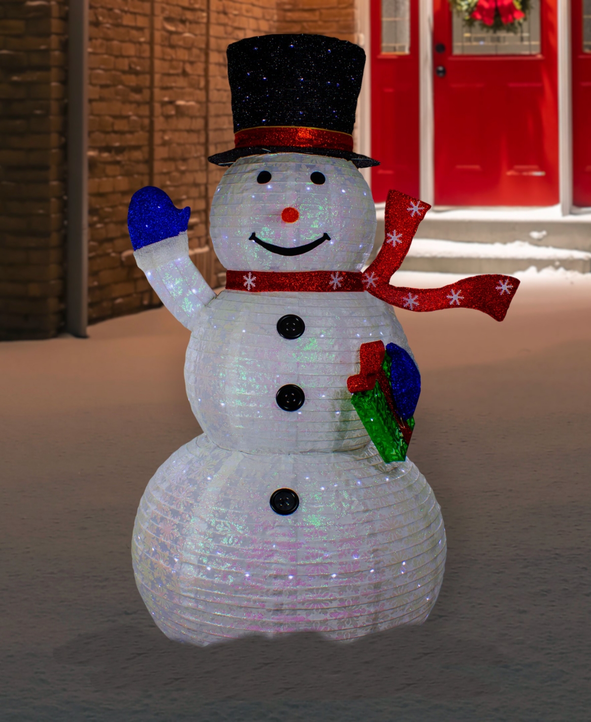 Northlight 71" Led Lighted Iridescent Twinkling Snowman Outdoor Christmas Decoration