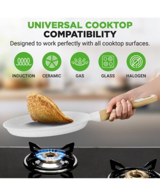 aluminum 11” Non-Stick Crepe Pan with Wooden Spreader (NCMKCP002411WT)