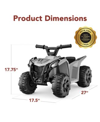 6V Kids Ride-On 4-Wheeler Quad ATV Car w/ 1.8mph Max Speed, Treaded Tires