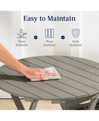 3-Piece Acacia Wood Bistro Set, Folding Patio Furniture w/ 2 Chairs, Table