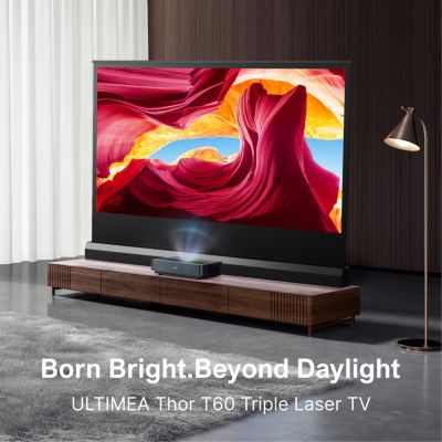 Thor T60 4K UST Laser TV, 4000 ANSI Lumens, Dolby Vision, HDR10, 120% BT.2020, Android TV, 100” from 7.2”
