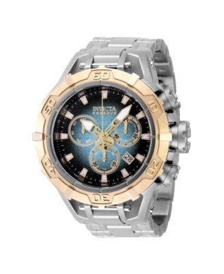 Invicta Men's 47852 Reserve Quartz 3 Hand Black, Blue Dial Watch - Silver