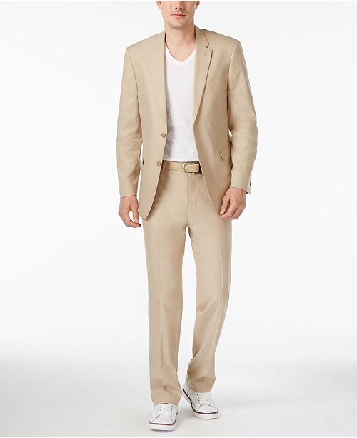 Tommy Hilfiger Tan Cotton Poplin ClassicFit Suit Separates Suits