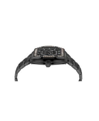 Men's Black Stainless Steel Watch, 44mm